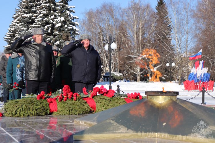 Руководство Управления Росгвардии по Республике Марий Эл приняло участие в церемонии, посвященной Дню защитника Отечества