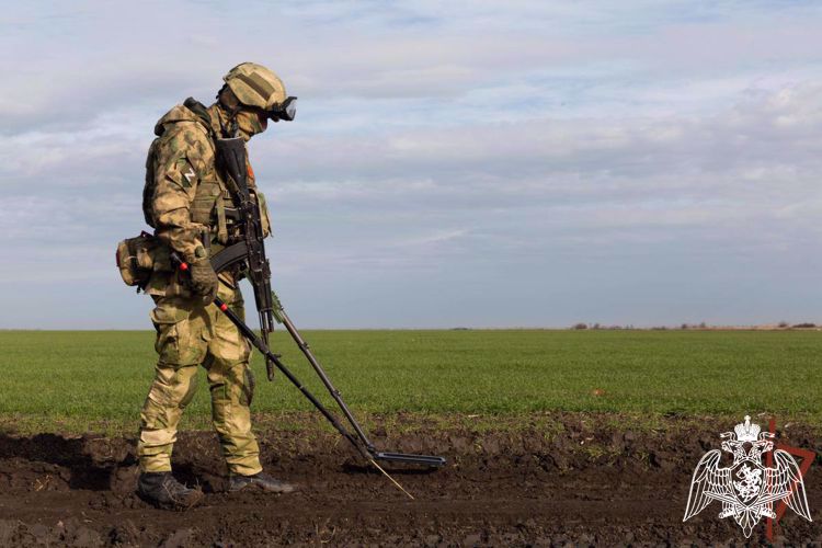 Росгвардия показала работу саперов в районе специальной военной операции