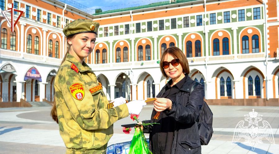 Всероссийскую акцию «Георгиевская ленточка» поддержали росгвардейцы Марий Эл 