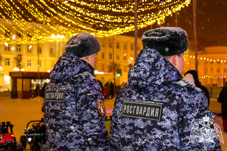 Сотрудники и военнослужащие Управления Росгвардии по Республике Марий Эл принимают участие в обеспечении общественного порядка в новогодние праздники