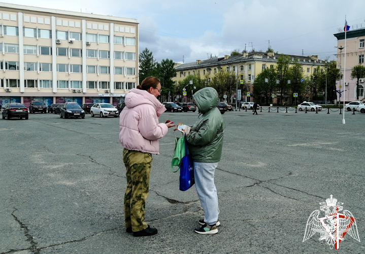 Всероссийскую акцию «Георгиевская ленточка» поддержали росгвардейцы Марий Эл