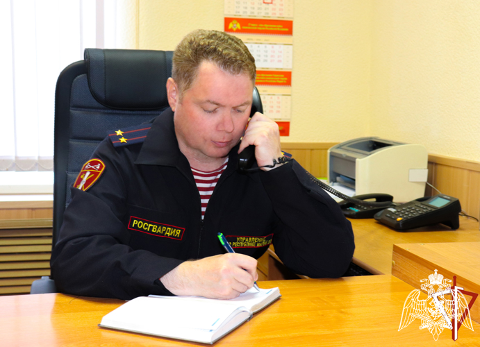 В Марий Эл прошла прямая линия с врио начальника территориального ЦЛРР Росгвардии