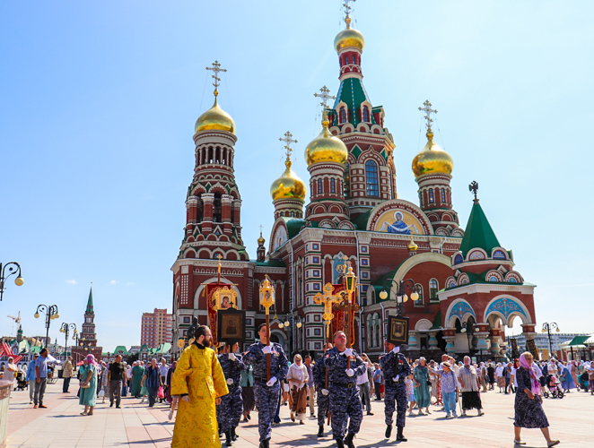 Росгвардейцы приняли участие в богослужениях в честь святого равноапостольного князя Владимира в Йошкар-Оле 