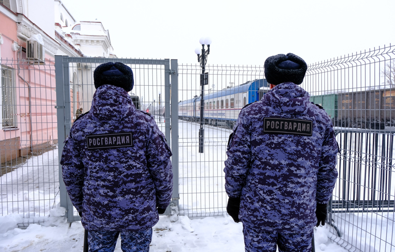 Росгвардия в Йошкар-Оле обеспечивает безопасность во время прибытия Поезда Победы