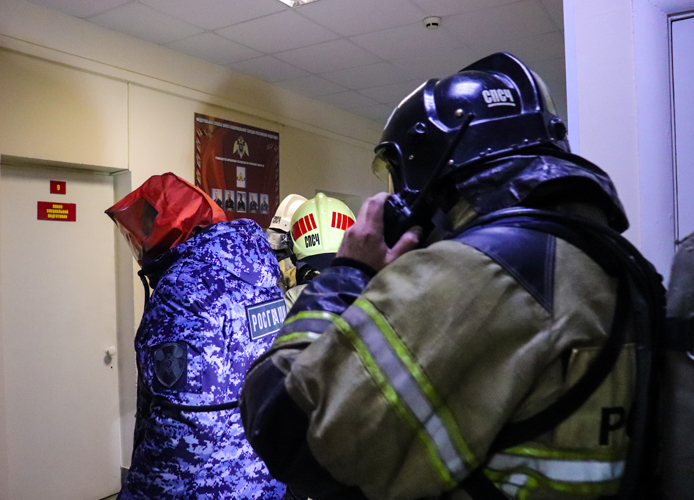 Противопожарная тренировка состоялась в Управлении Росгвардии по Республике Марий Эл